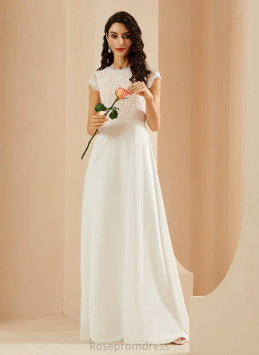 A-Line Bryanna Lace Wedding Dresses Floor-Length Neck With Scoop Dress Wedding