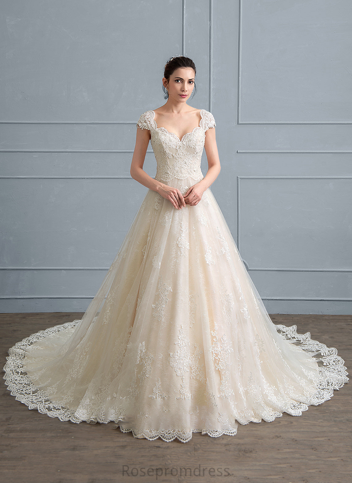 Sequins Jaliyah Wedding Dresses Dress Train Lace Sweetheart Tulle Ball-Gown/Princess Wedding Beading Cathedral With