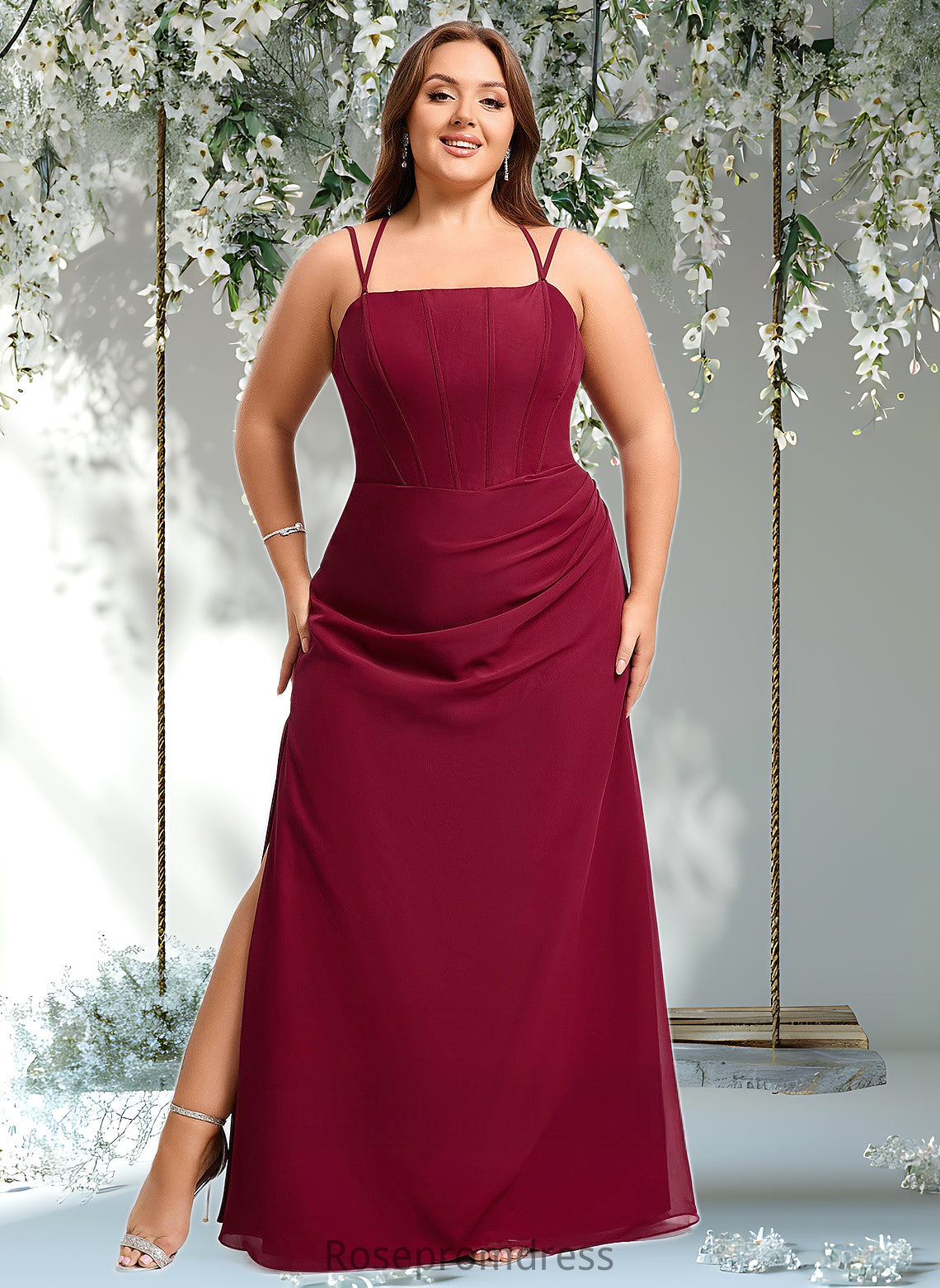 Leilani Trumpet/Mermaid Square Floor-Length Chiffon Bridesmaid Dress DSP0025826