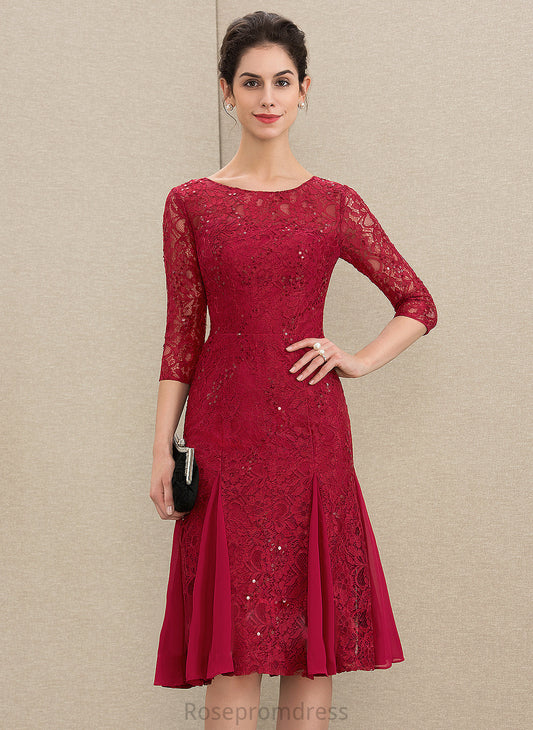 Lace Mother of the Bride Dresses Neck With Hannah of the Knee-Length Dress Sequins Mother A-Line Bride Scoop