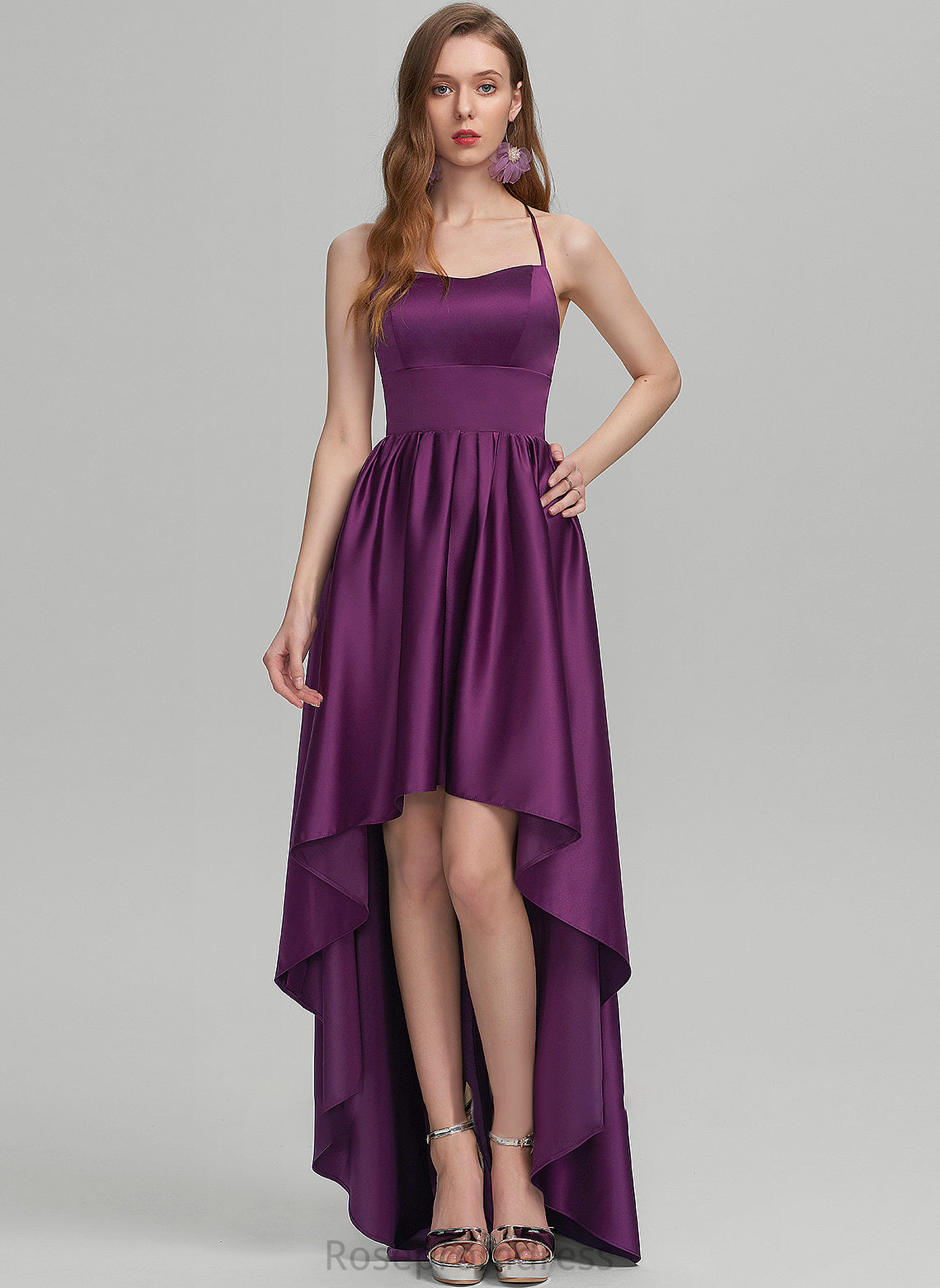 Satin Ball-Gown/Princess Square Prom Dresses Neckline Asymmetrical Heaven