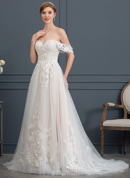 Halle Sweep Tulle Wedding Dresses Sweetheart Train Dress Wedding Ball-Gown/Princess