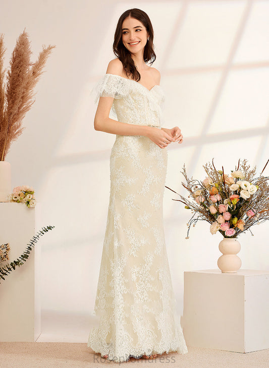 Floor-Length Dress Off-the-Shoulder With Elena Trumpet/Mermaid Wedding Sequins Beading Wedding Dresses