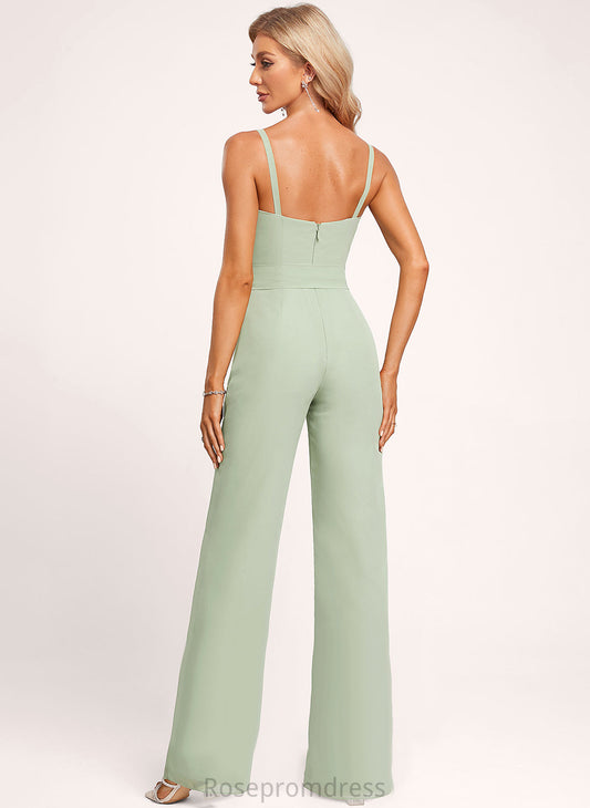 SpaghettiStraps BackStyle Sleeveless Straps&Sleeves Square Length Floor-Length Neckline Fabric Kara A-Line/Princess Spaghetti Staps Bridesmaid Dresses