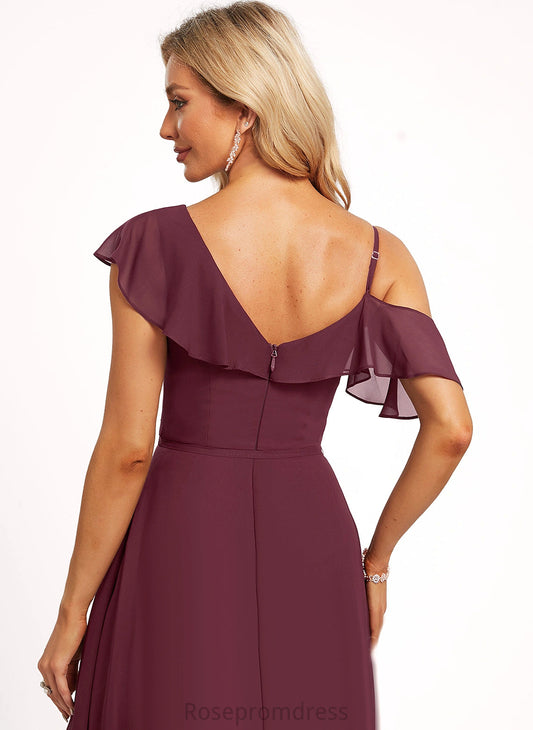 Silhouette Length Floor-Length Straps&Sleeves Neckline Asymmetrical V-Neck Fabric A-line Mallory Scoop A-Line/Princess Bridesmaid Dresses