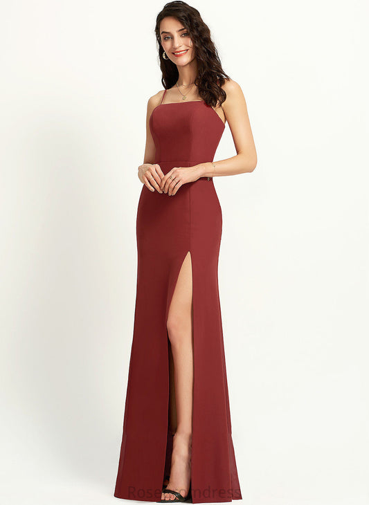 Neckline Silhouette Sheath/Column Fabric Embellishment Floor-Length SquareNeckline SplitFront Length Eileen Floor Length Sleeveless Bridesmaid Dresses