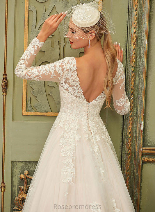 Lace Train Wedding Wedding Dresses Dress Jessica V-neck Ball-Gown/Princess Sweep Tulle