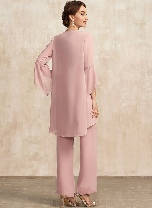 Jumpsuit/Pantsuit Scoop Ankle-Length Mother Neck Lace the Cali Dress of Mother of the Bride Dresses Bride Chiffon