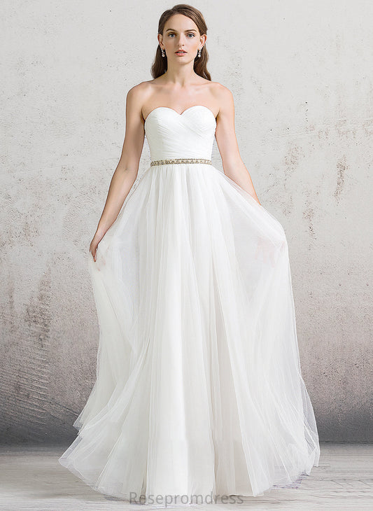 Dress Floor-Length Wedding With Wedding Dresses Sweetheart Tulle Yoselin A-Line Ruffle Beading