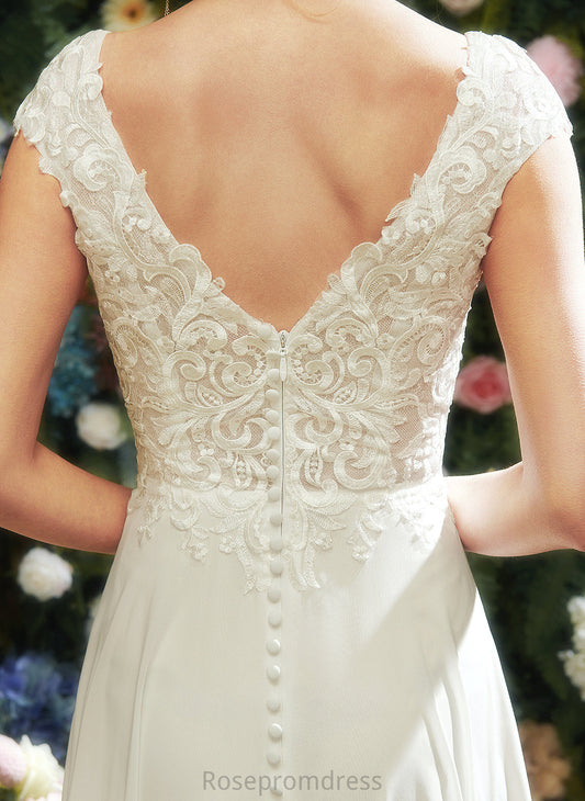 Lace A-Line V-neck Floor-Length Dress Jacqueline Wedding Dresses With Wedding
