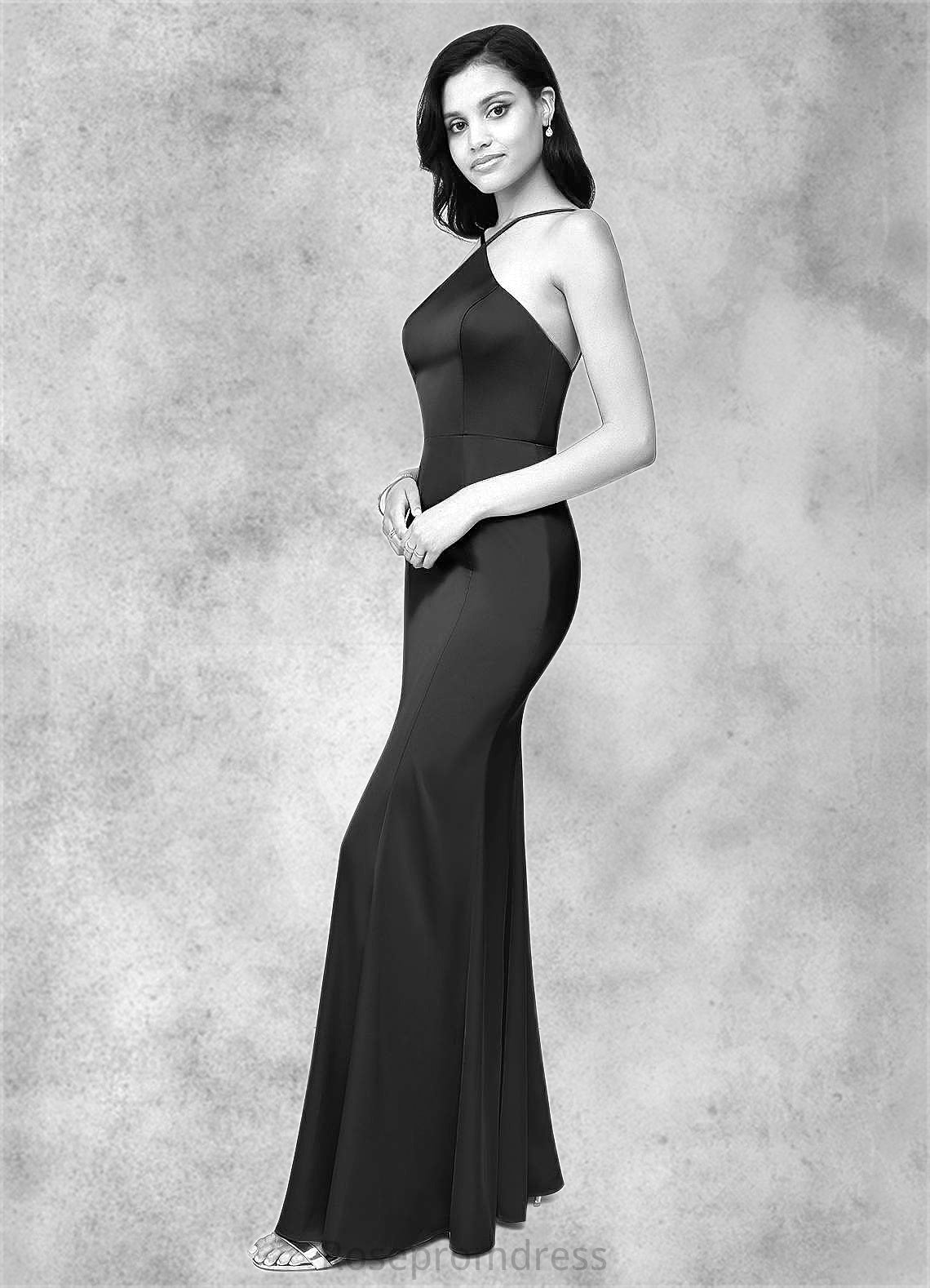 Rosalind Mermaid Stretch Satin Floor-Length Dress SRSP0019685