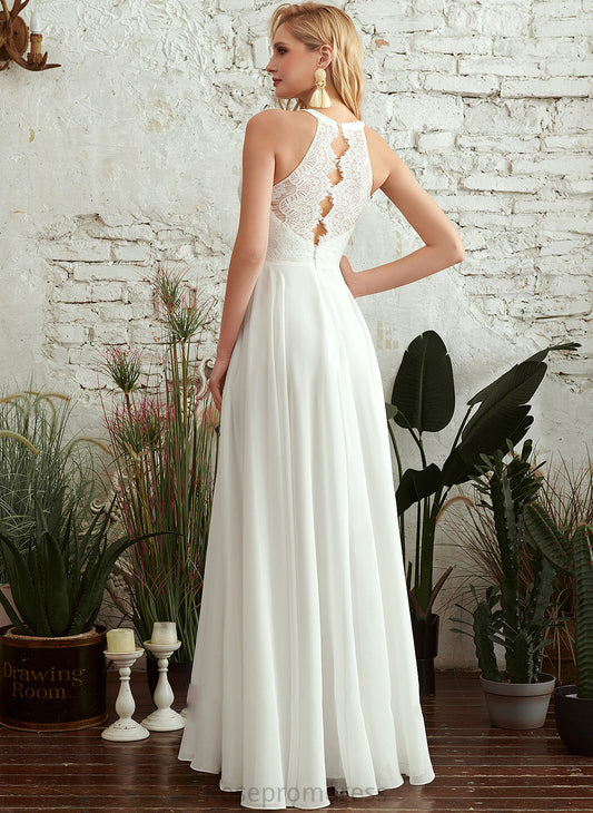 A-Line Scoop Kaylynn Wedding Dresses Wedding Neck Dress Floor-Length