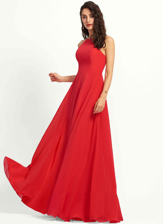 A-Line Silhouette Straps Neckline Fabric ScoopNeck Floor-Length Length Janiya Sheath/Column Floor Length Sleeveless Bridesmaid Dresses