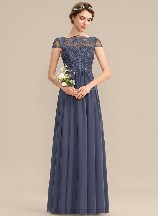 Length Fabric Neckline Silhouette A-line Lace Scoop Straps&Sleeves Floor-Length Allie Natural Waist Short Sleeves Bridesmaid Dresses