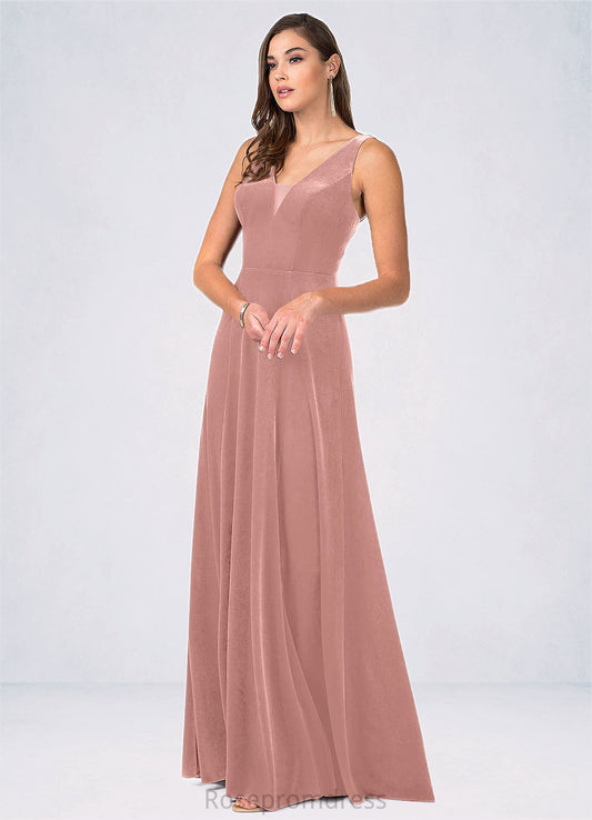 Nova A-Line Velvet Floor-Length Dress SRSP0019788