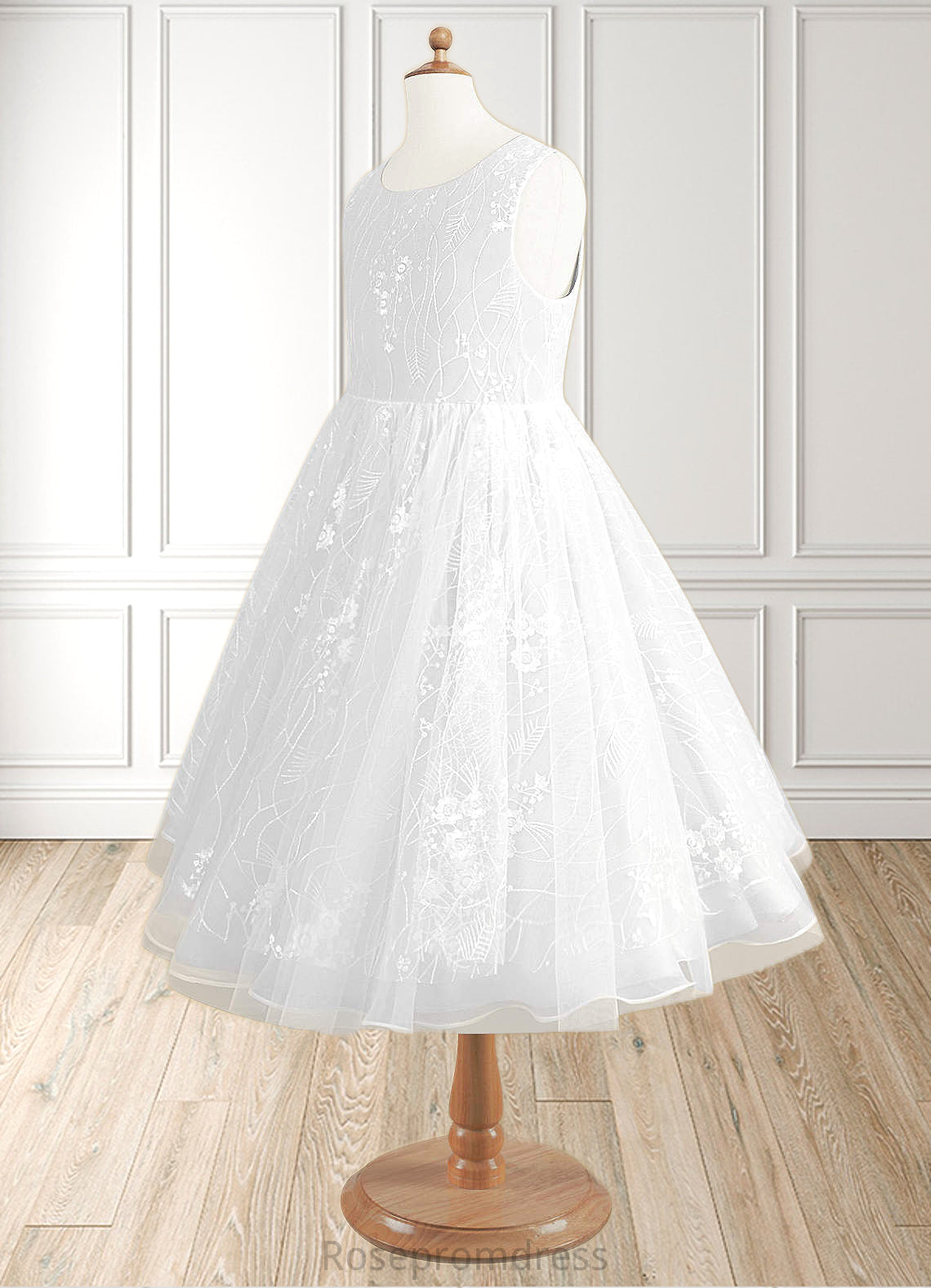 Hana Ball-Gown Lace Tulle Tea-Length Dress SRSP0020249