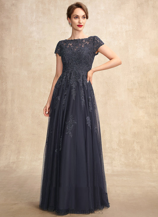Mother of the Bride Dresses With Beading of Floor-Length Lace Scoop Taniya Tulle A-Line Neck Bride Mother the Dress
