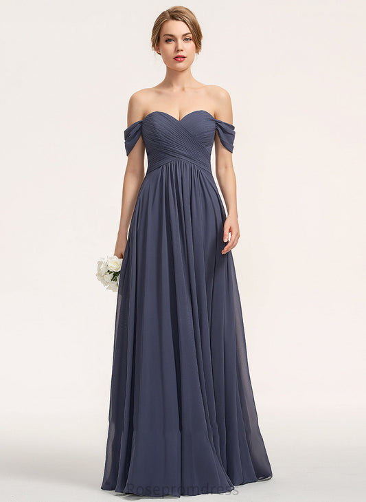 Silhouette Floor-Length Length Fabric Off-the-Shoulder Neckline A-Line Embellishment Ruffle Desiree Bridesmaid Dresses