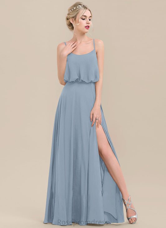 Embellishment Length Silhouette SquareNeckline Fabric SplitFront A-Line Neckline Floor-Length Jamya V-Neck A-Line/Princess Bridesmaid Dresses