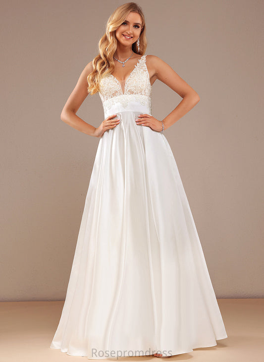Lace Guadalupe With Wedding Pockets Lace Dress Wedding Dresses Satin Ball-Gown/Princess Floor-Length V-neck