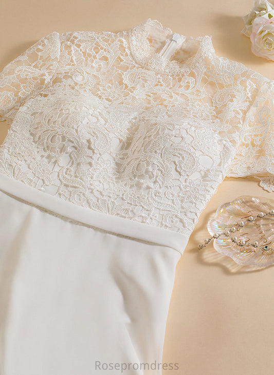 Chiffon Wedding Dresses Neck High Kendra Dress Wedding Floor-Length Lace A-Line