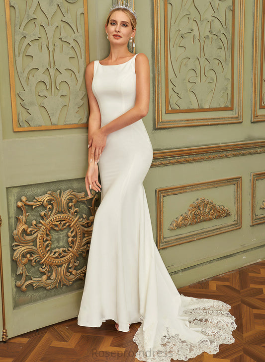Lace Dress Wedding Dresses Scoop Chiffon Trumpet/Mermaid Lace Train Court Mylie Wedding Neck With