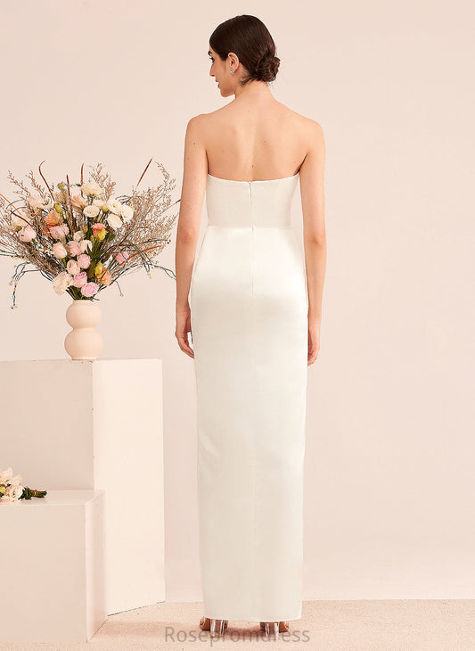 Floor-Length Sheath/Column Dress Wedding Dresses With Wedding Split Front Sloane Sweetheart Ruffle