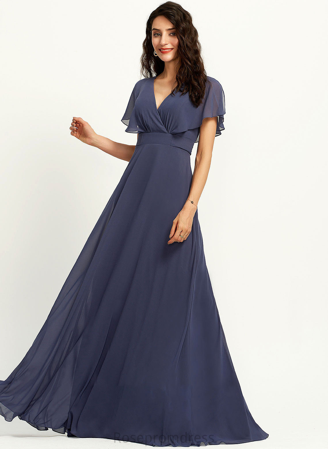 A-Line Straps Floor-Length Length Neckline Silhouette Fabric V-neck Kristin Natural Waist A-Line/Princess Floor Length Bridesmaid Dresses