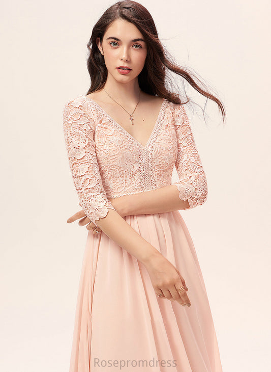 Lace Silhouette Length A-Line Neckline Straps Floor-Length Fabric V-neck Addyson Bridesmaid Dresses