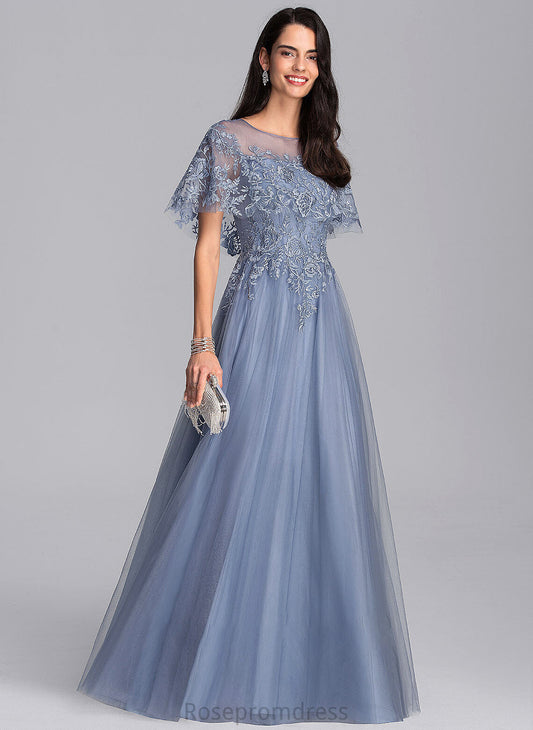 Floor-Length Wedding Dresses Dress A-Line Neck Tulle Wedding Scoop Amaris