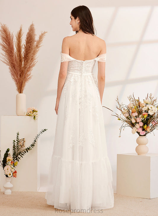 Dress Off-the-Shoulder Roselyn Sequins Wedding Floor-Length Beading Wedding Dresses With A-Line