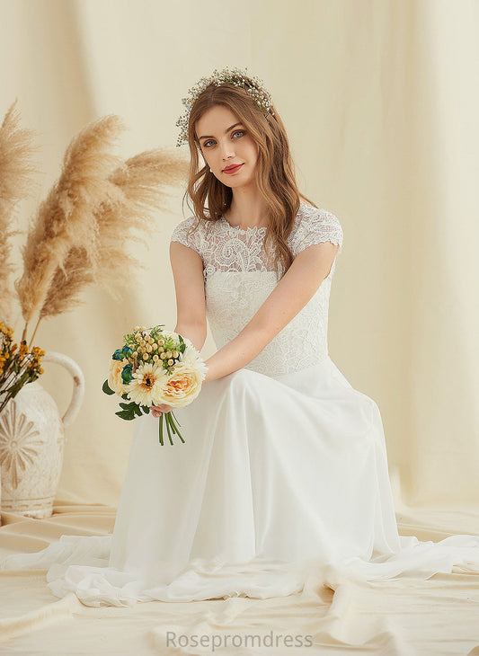 Lace A-Line Chiffon Alexa Wedding Dresses Floor-Length Dress Wedding
