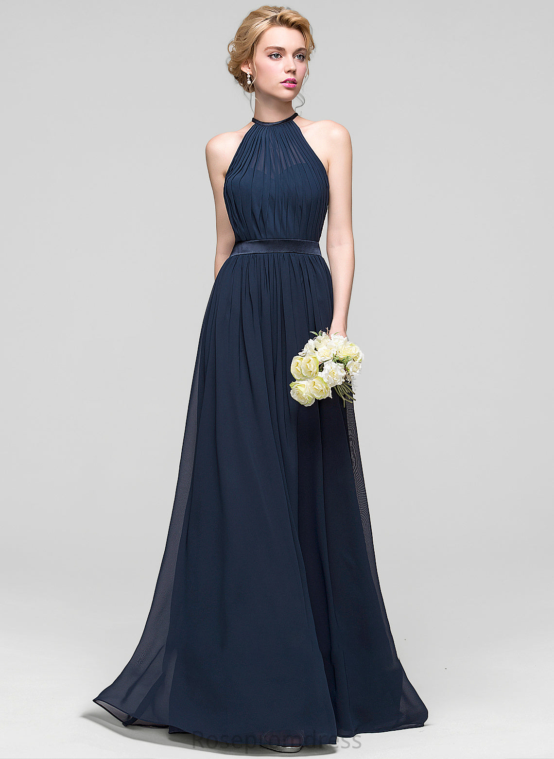 Ruffle Silhouette ScoopNeck Fabric Floor-Length Neckline Length A-Line Embellishment Felicity Bridesmaid Dresses
