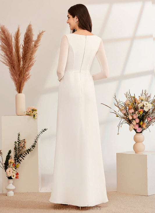 Lace Wedding Dresses With Desirae Bow(s) V-neck Dress Floor-Length Wedding A-Line