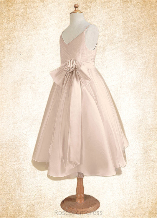 Naima A-Line Pleated Tulle Tea-Length Dress SRSP0020249