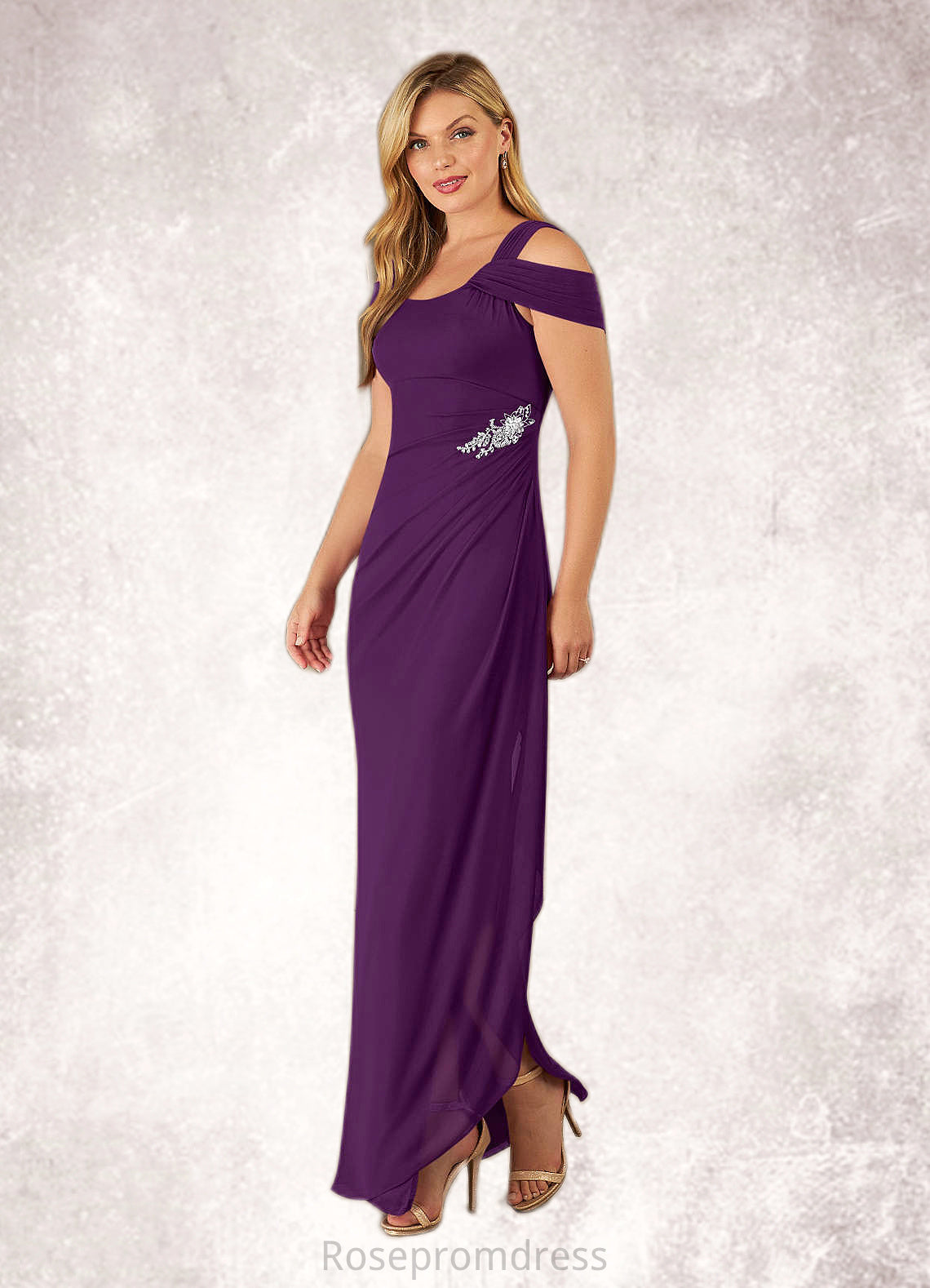Susanna Sheath Sequins Mesh Floor-Length Dress SRSP0019915
