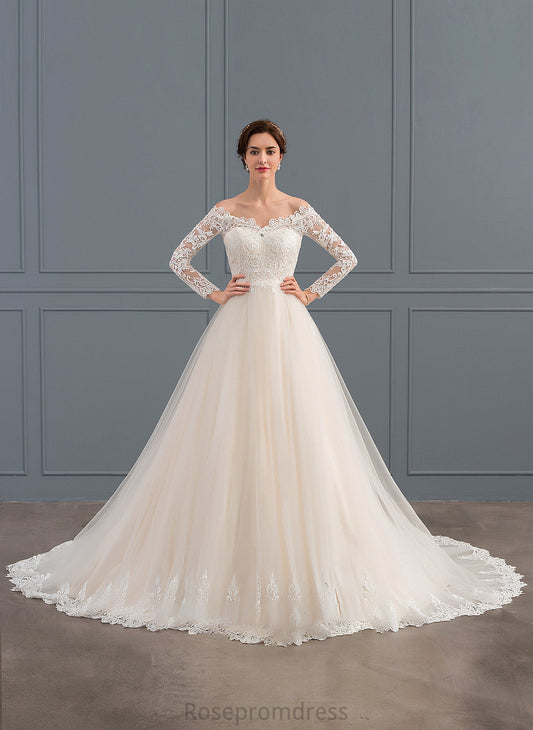 Ball-Gown/Princess Dress Train Lace Wedding Jamiya Wedding Dresses Chapel Tulle