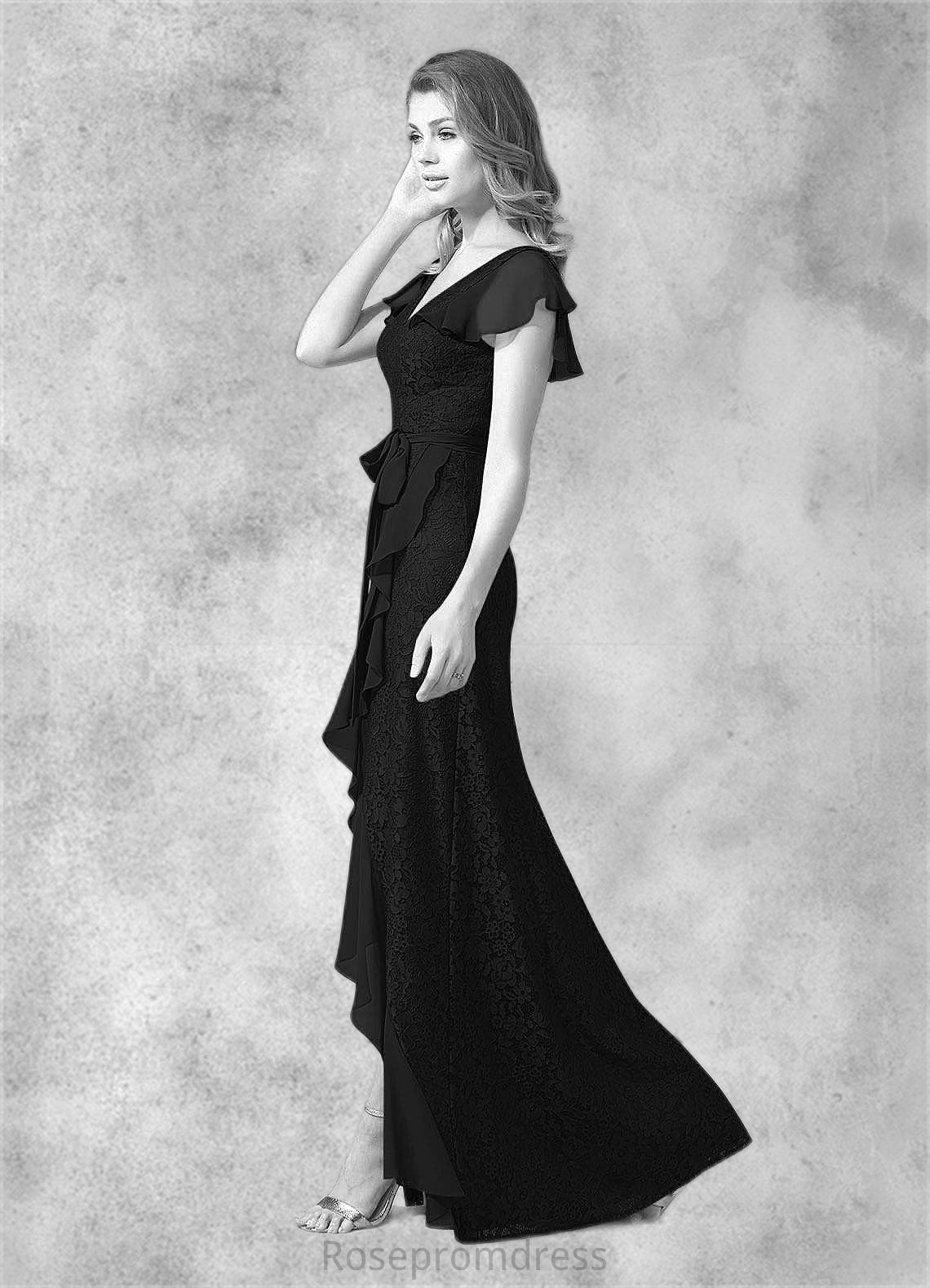 Bella A-Line Lace Asymmetrical Dress SRSP0019852