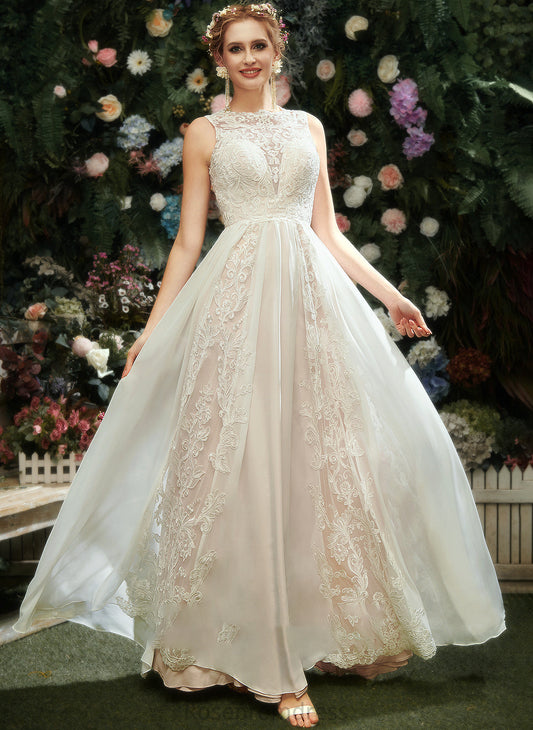 Neck Wedding Dresses Dress Lace Vivian With Floor-Length Wedding Scoop A-Line
