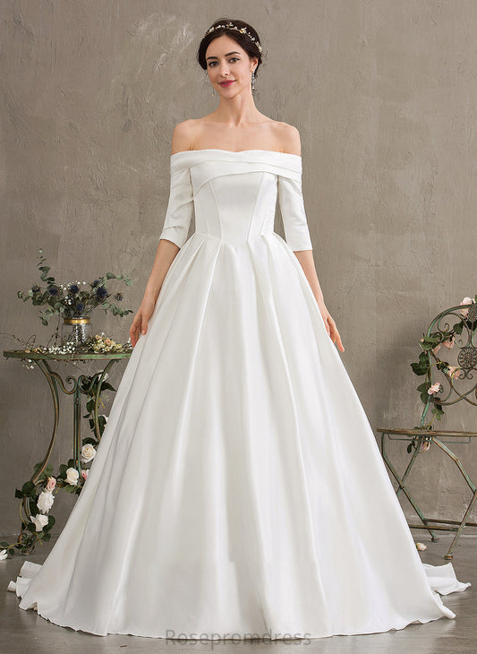 Dress Wedding Wedding Dresses Ball-Gown/Princess Satin Train Amara Court
