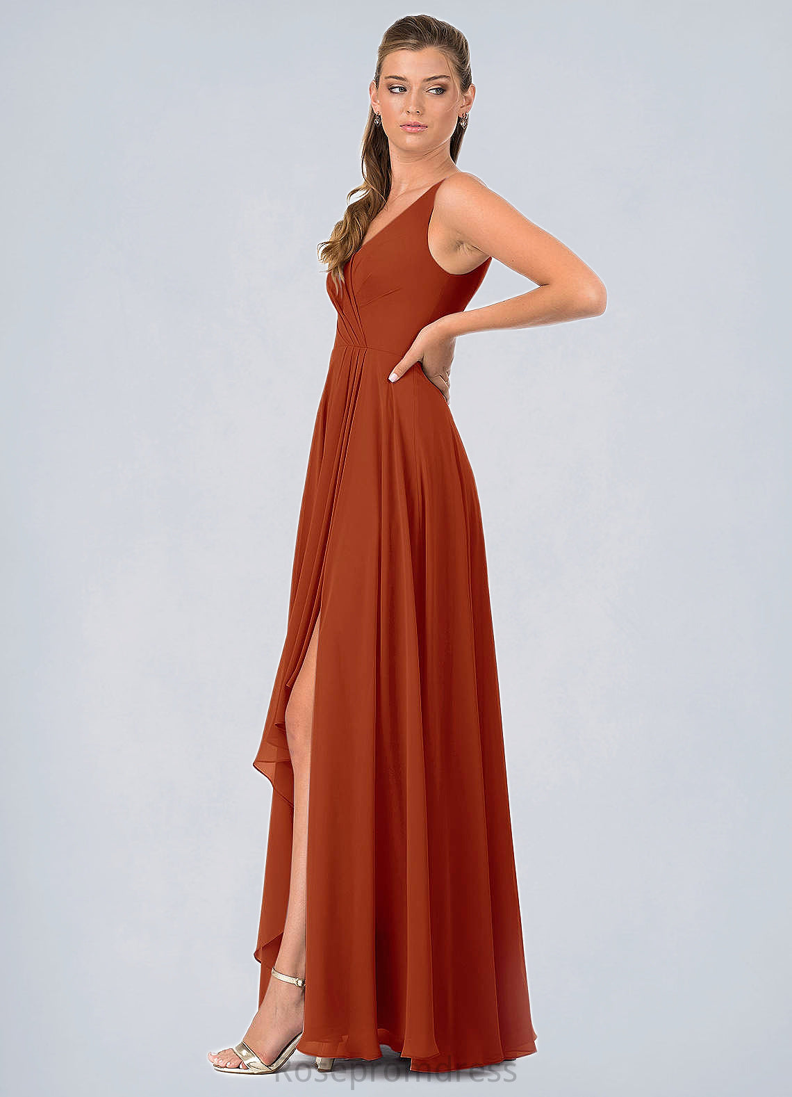 Anastasia A-Line Ruched Chiffon Floor-Length Dress SRSP0019734