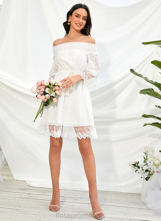 Sexy 3/4 Dresses Off the A-line Polyester Mini Sleeves Club Dresses Miya Shoulder