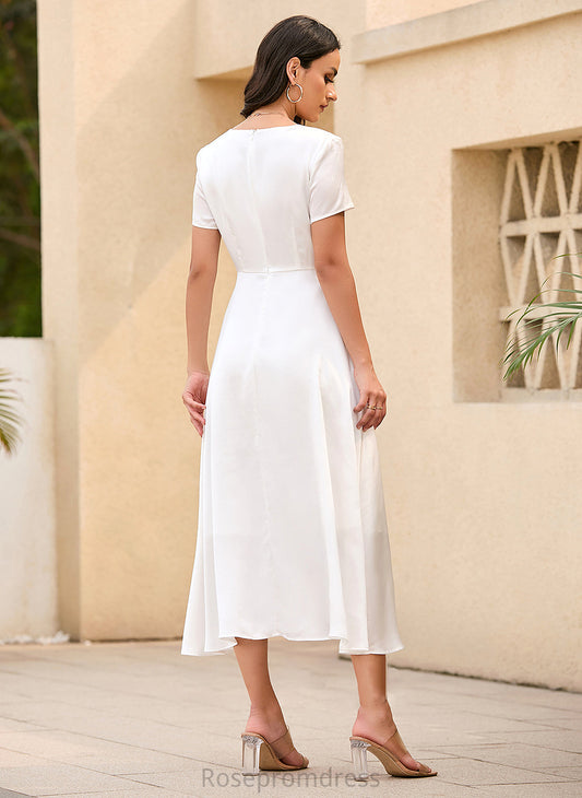 A-Line Tea-Length Wedding Dresses Ayana Wedding V-neck Dress