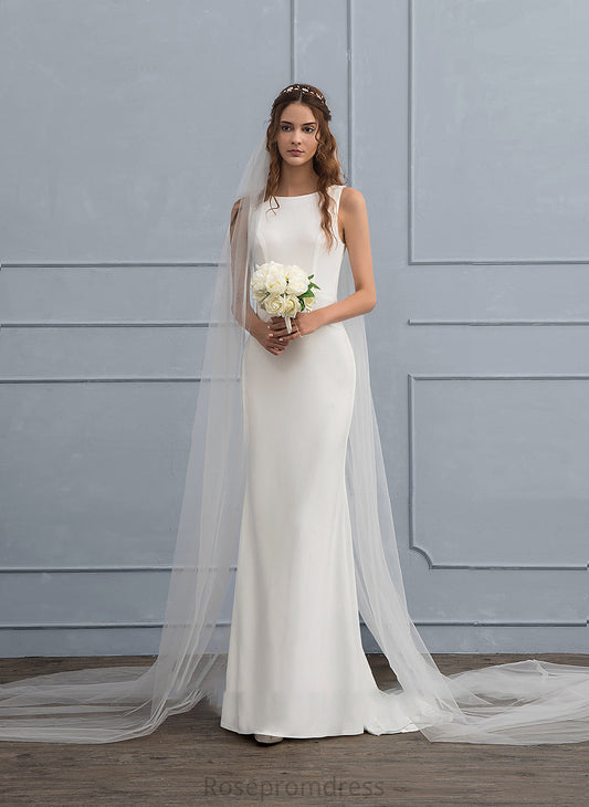 Jersey Train Neck Sweep Dress Trumpet/Mermaid Jaqueline Wedding Dresses Wedding Scoop