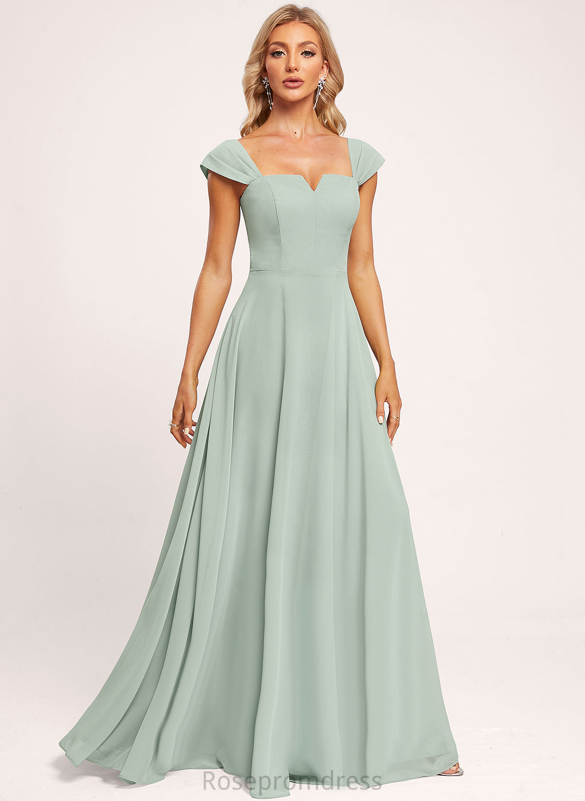 Square Floor-Length Length A-line OfftheShoulder Neckline Straps&Sleeves Silhouette Fabric Peggie Bridesmaid Dresses