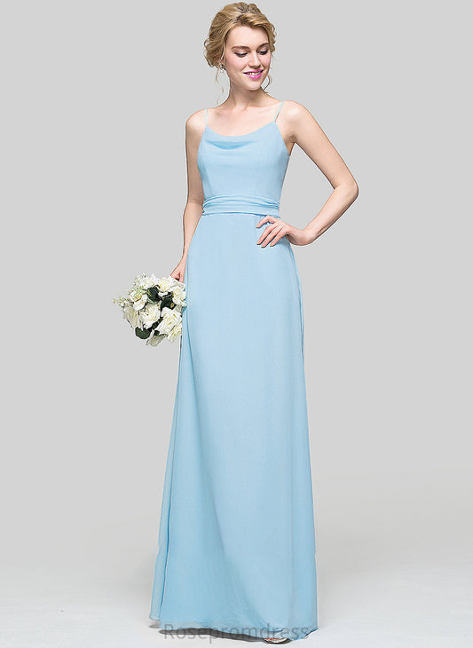 Length Floor-Length Fabric Embellishment A-Line Neckline CowlNeck Ruffle Silhouette Aylin Natural Waist Floor Length Bridesmaid Dresses