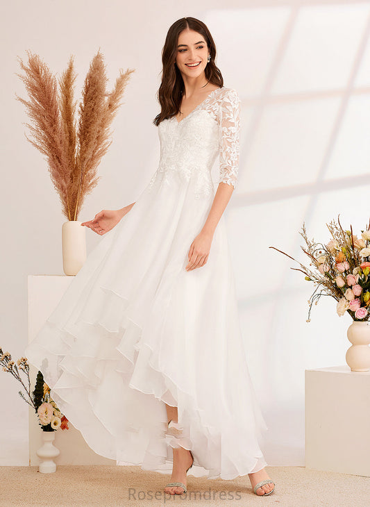 Dress Wedding Dresses Sequins With Beading Asymmetrical Samantha V-neck A-Line Wedding