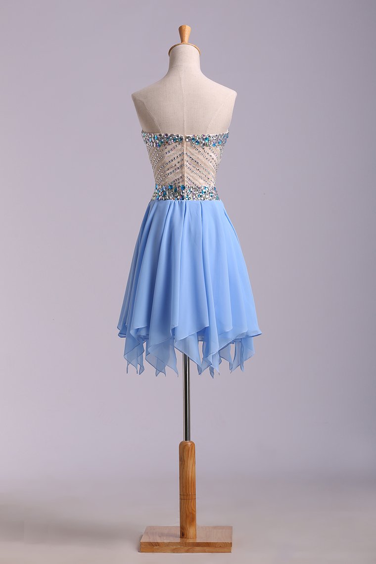 2024 Stunning Homecoming Dresses Sweetheart A Line Short/Mini With Beads New Arrival