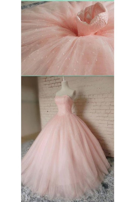 2024 Tulle Sweetheart Ball Gown Quinceanera Dresses Beaded Bodice