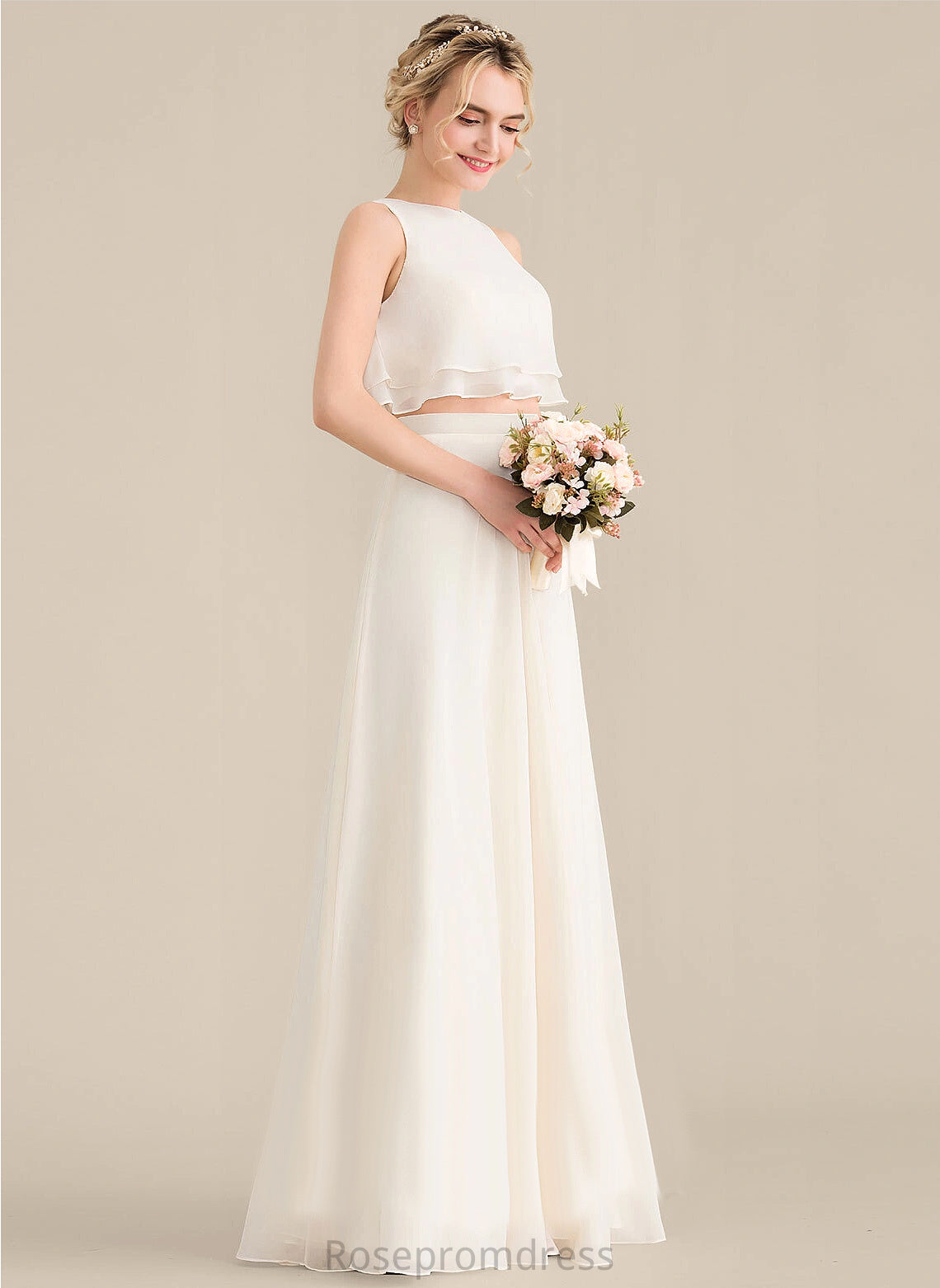 Fabric Straps&Sleeves Floor-Length Neckline A-line Silhouette Length Scoop Edith Floor Length A-Line/Princess Sleeveless Bridesmaid Dresses